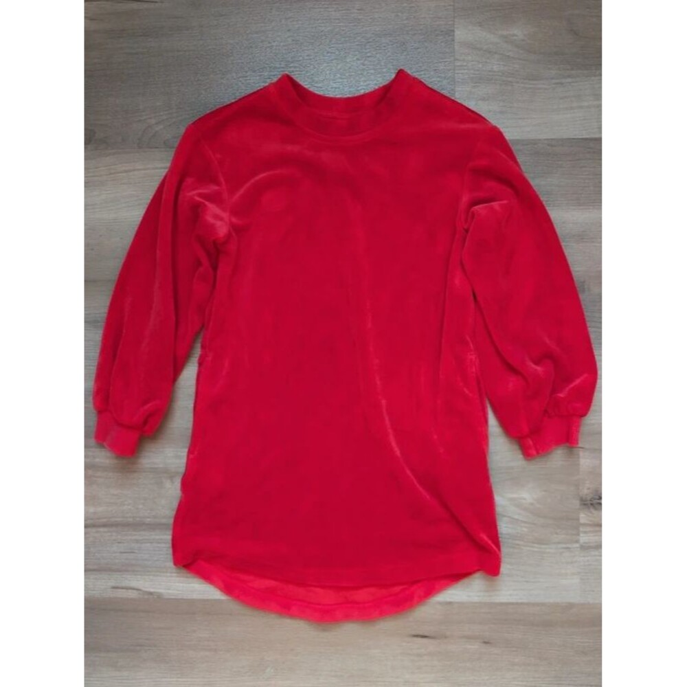 Hanna Andersson Red Velour Sweatshirt Dress, 5T (U1)